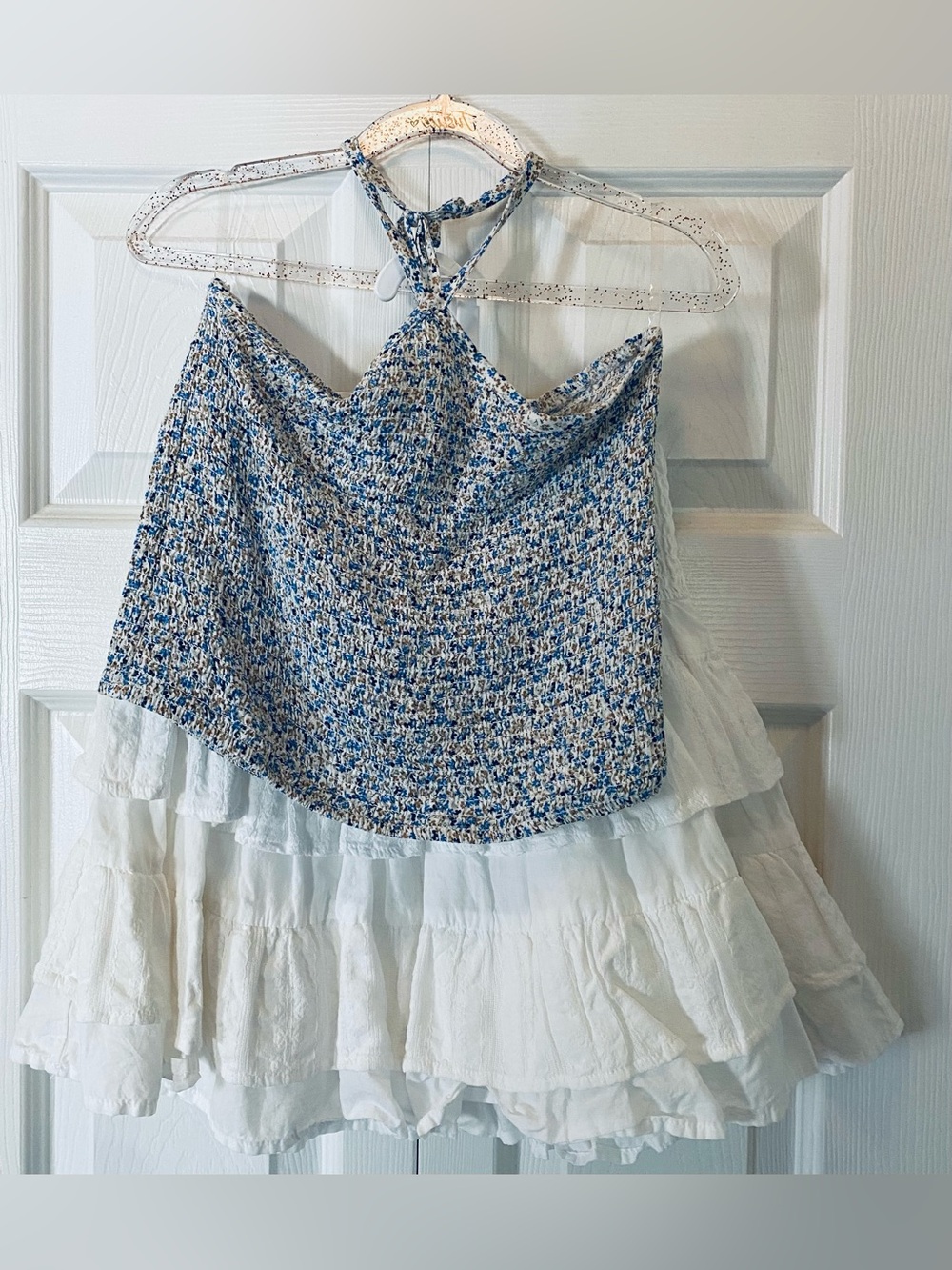 Blue and White Halter set